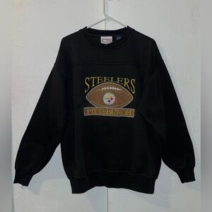 Vintage Pittsburgh Steelers Crable Sportswear Black Embroidered Sweatshirt